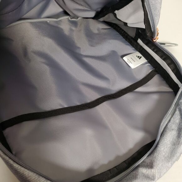 Adidas Backpack Gray with Rose Gold Logo School Laptop‎ Bag NWT - Picture 9 of 11